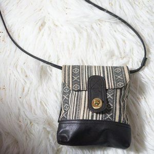 Grey Tribal Print Crossbody Bag